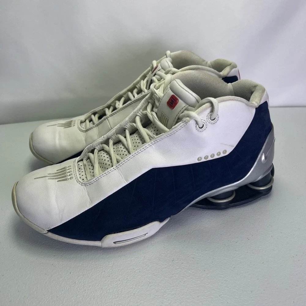 Nike Shox BB4 2012 HOH Olympic Vince Carter White Navy Men's Size 10 376918-100